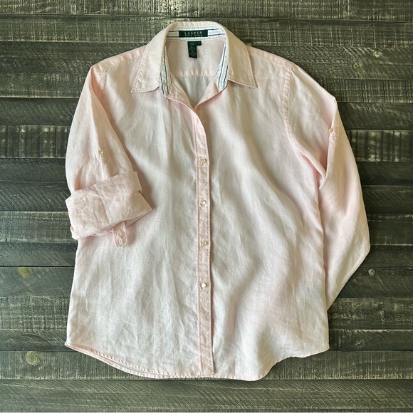 Lauren Ralph Lauren 100% Linen Button Down Shirt - Picture 8 of 8